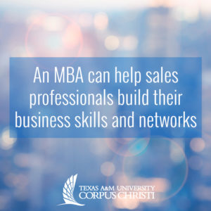 An MBA can help sales professionals build their network and business skills